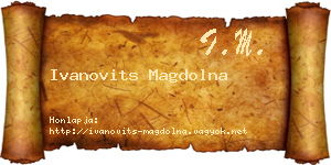 Ivanovits Magdolna névjegykártya