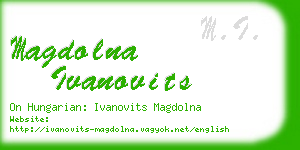magdolna ivanovits business card